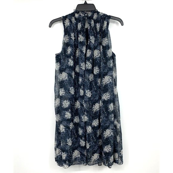 Joie Dress Blue Floral Baltic Print Sleeveless Mini Sheer Overlay - Picture 10 of 13